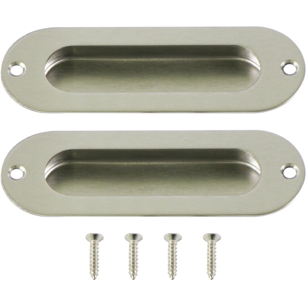 Flush Pulls For Barn Sliding Door, Stainless Steel Corrosion Resistant Cabinet Hardware, Good Quality Solid Thick Recessed Handles For Easy 9173940401792