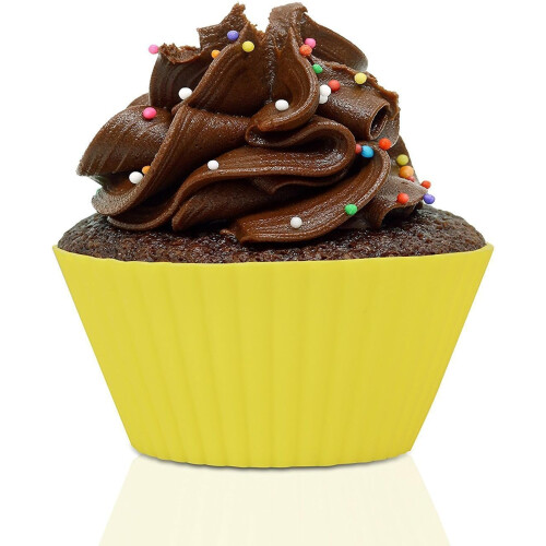 Silicone Cupcake Baking Cups, Solid Rainbow Colors Reusable Muffin Liners For Easy Food Release, Thickened Non-deformable, Flexible 2