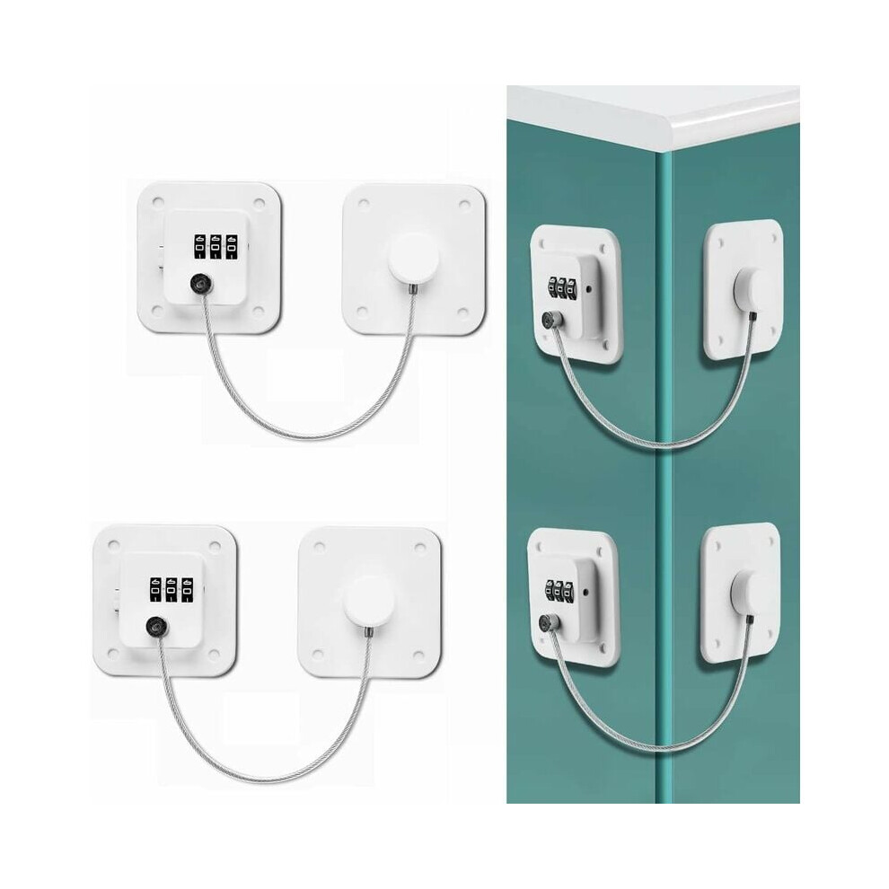 Multi-function Safety Locks, Heavy Duty Combination Locks for Refrigerator Cabinets, Drawers, Easy to Install No Keys Required