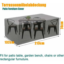 Outdoor Coffee Table Cover, Heavy Duty Oxford Fabric Patio Protector, Waterproof And Durable Windproof Cover For Rectangle Garden Furniture,