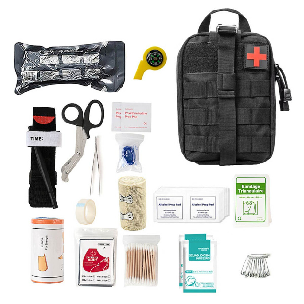 Tactical First Aid Pouch, Molle EMT Pouches Durable Outdoor Equipment with Tri-Fold Design Multiple Pockets for Emergency Response Pack, Lifesaving Eq