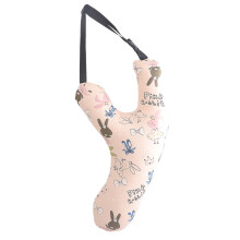 Travel Neck Pillow Children Car Seatbelt Pillow-pink bunny 2