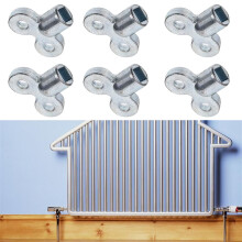 6PC riscaldatore sfia chiave chiave chiave in lega di zinco per impianti idraulici riscaldatore argento Chiave chiave per la ventilazione dell'aria p