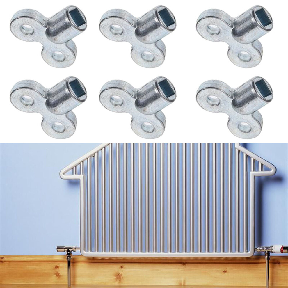 6Pc Heater Bleed Key Wrench Zinc Alloy Plumbing Bleeder Silver Radiators Wrench Air-Vent Central Heating Tool Parts Accesories 6935161424638