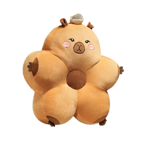 Lumbar Support Cushions Plush Capybara Waist-open eyes S