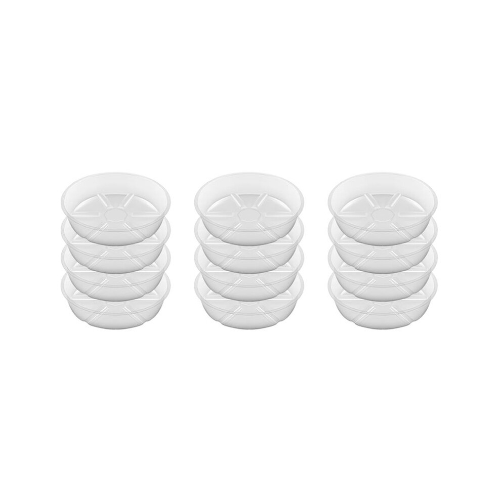 12 Pack Clear Plant Saucer 12 Inch Plastic Plant Saucers Durable Thicker Plant Tray Flower Pot for Indoor Outdoor Garden