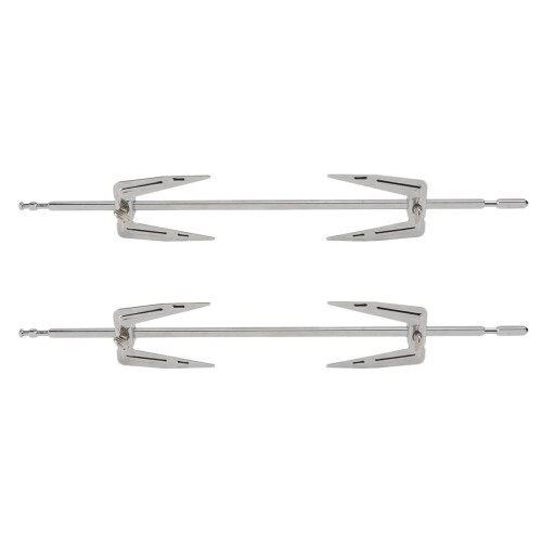 2Conjuntos Garfos Grill Giratórios Aço Silver Para 2