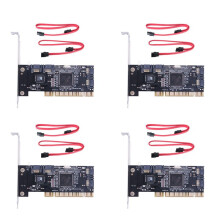 4X Tarjeta de Expansión Interna PCI   Controller de 4 Puertos con Dos Cables , para PC de Escritorio, Compatible con Disco Duro