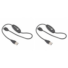 2X USB 5 V auf 12 V Boost-Lüfterkabel, Einstellbares USB auf 4-Poliges Lüfterkabel, 3 Gänge, Einstellbare Geschwindigkeiten, USB auf 12 V