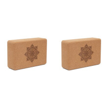 2X Cork Yoga Block Gym Blocks Cork Yoga Brick Exercise Stretch Body Shaping Yoga Blocks Fitness Yoga Accessories A