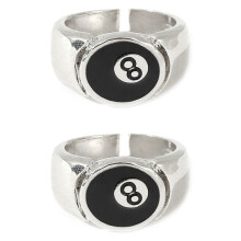 2X 8  Pool  Ring, Verstelbaar Nummer Zwart 8 Eight Pool Biljart Ring, voor Pool Lovers, Biljart Heren Ring