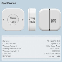 2X Tuya Zigbee Interruptor InaláMbrico BotóN de una Tecla Control de Escena Control Remoto Inteligente AutomatizacióN del Hogar