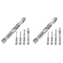 1/4 Hex Shank Drill Bit Set 10PCS Stubby Drill Bit Set for Metal M2 Short Length Drill Bit Steel for Quick Change Chuck