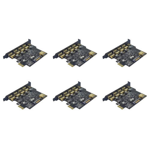 6X USB 3.2 PCIE Expansion Card PCIE 1X to USB 3.2 TYPE-C USB 3.2 Gen1 Adapter Multiplier USB3.2 PCI E Controller 5Gbps
