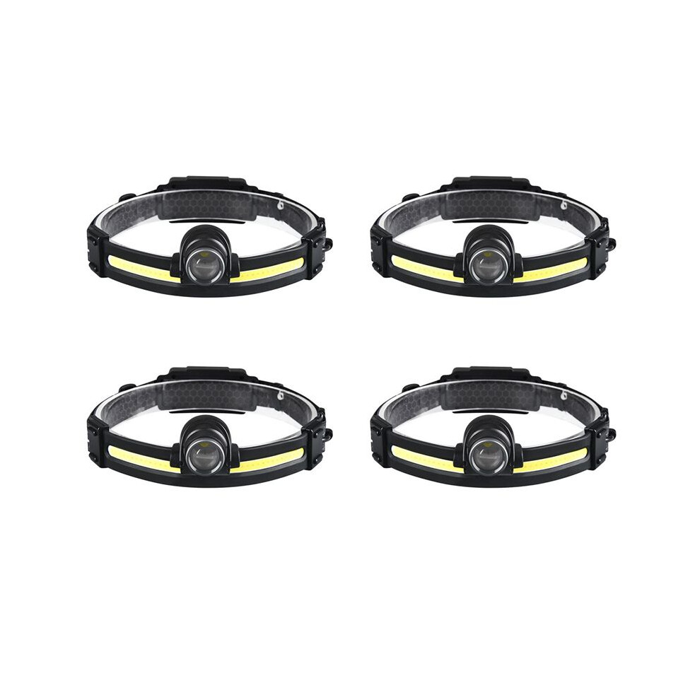 4X Sensor Head Led Outdoor Strong Zoom Flood Cob -Mounted Fishing Running Headlamp Light 6133033169186