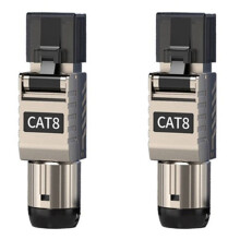 2St RJ45 Cat8 Ethernet-Kabelkontakter RJ45 Metallverktygsfri Enkel Termineringsplugg 2000MHz 40G LAN-Kabel 22AWG - 24AWG