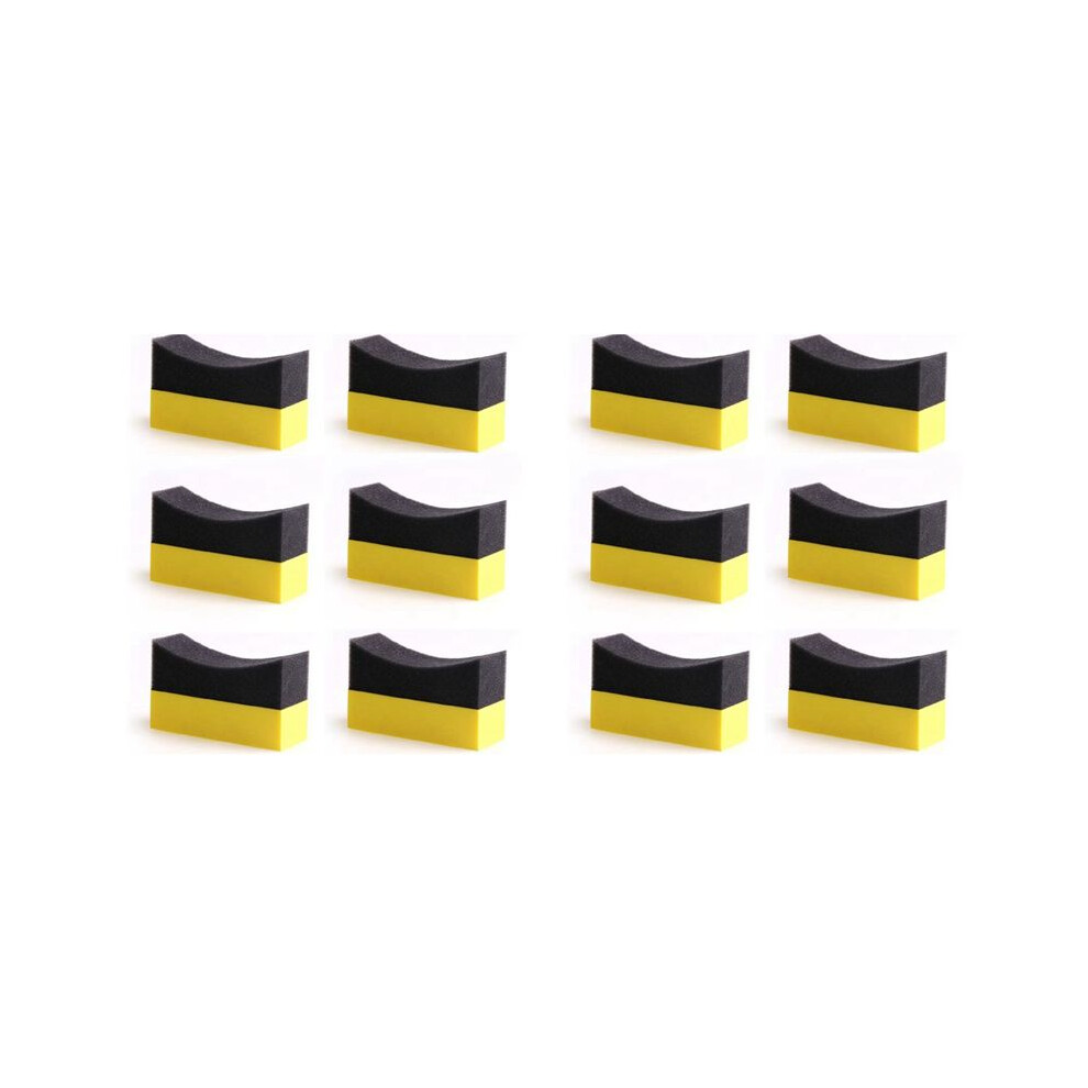 12Pcs Tire Contour Dressing Applicator Pads Gloss Shine Color Polishing Sponge Wax 4713319051873