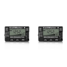 2X RC Cellmeter 8 Digital Battery Capacity Checker Controller Tester Tester de Voltaje para Li-Ion NiMH Nicd Cell Meter Black