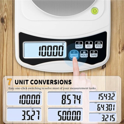 3X Digital Lab Scale, Gram-Scale 1000G 0.01GAccuracy, Multi-Function High Precision Electronic Scale with 100G Weight 2