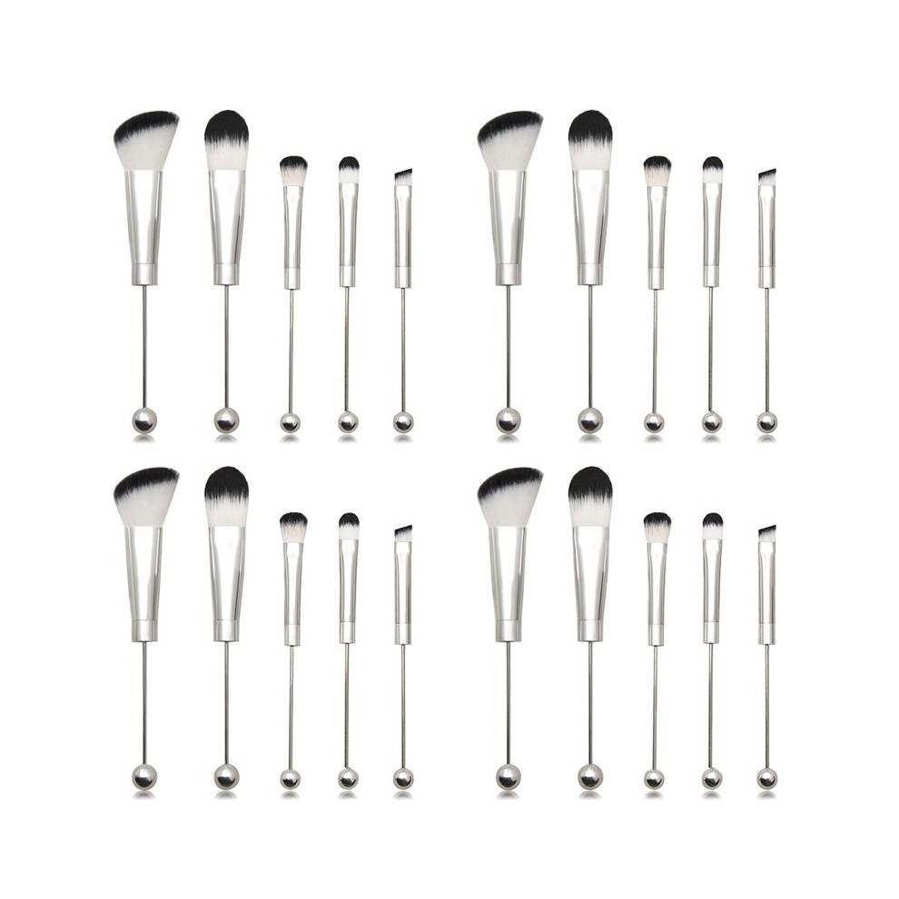 4X Beadable Makeup Brushes Silicone Beads DIY Makeup Cosmetic Brushes Beaded Brushes Kit for DIY