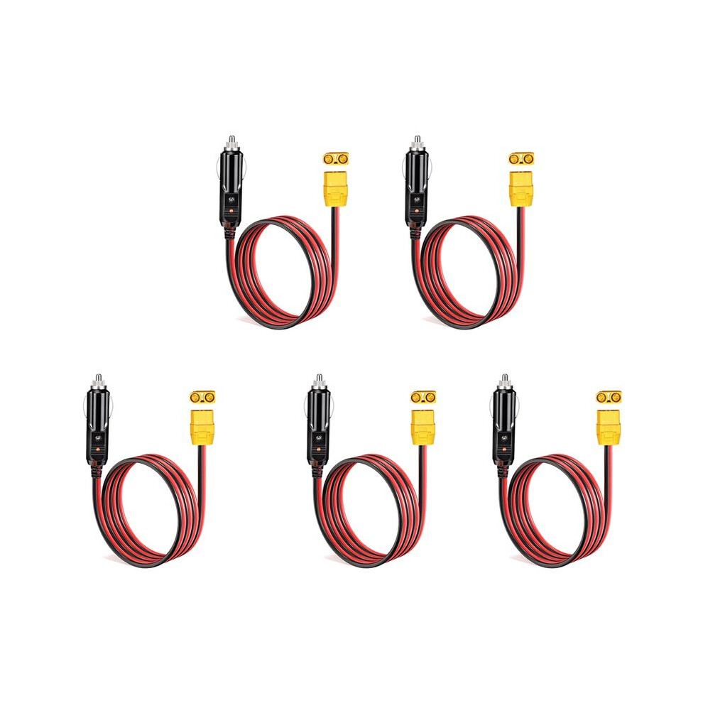 5X Lighter Charging Cable Xt90 Female Connector To Car Cig Lighter Male Plug For Solar Generator Power Station 14Awg 12V 6033581126054