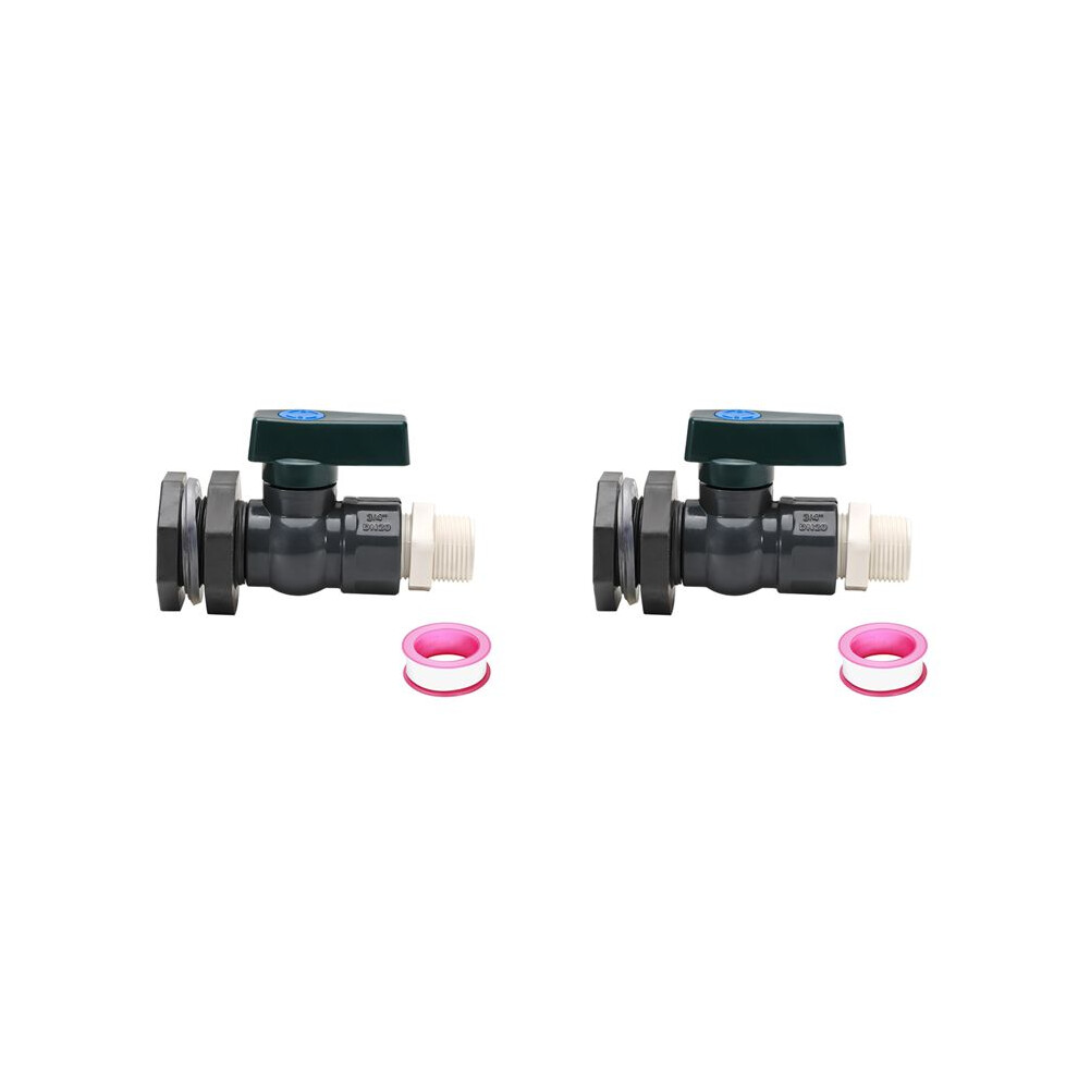 2X Pvc Rain Diverter Kit, 3/4 Inch Rain Valve Rain Spigot Kit With Bulkhead Fitting Adapter 6033845292921