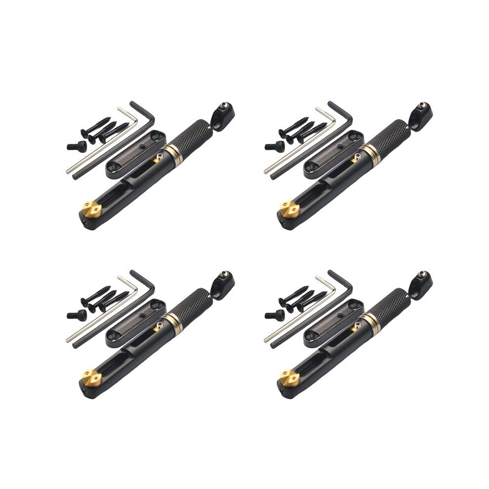 4X Saddle Headless Electric Guitar Bridge Tailpiece With Wrench For Headless Electric Guitar Black 4711460378641