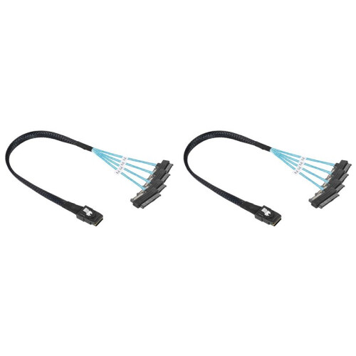 2X  Sas Sff-8087 to 4 Sff-8482 Server Array Card Hard Drive Data Cable  Power Cable 1m