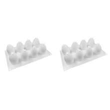 2X Easter Egg Silicone Mold Eight Holes Three-Dimensional Egg Shape Plaster Mold DIY Handmade Home Decoration for Easter