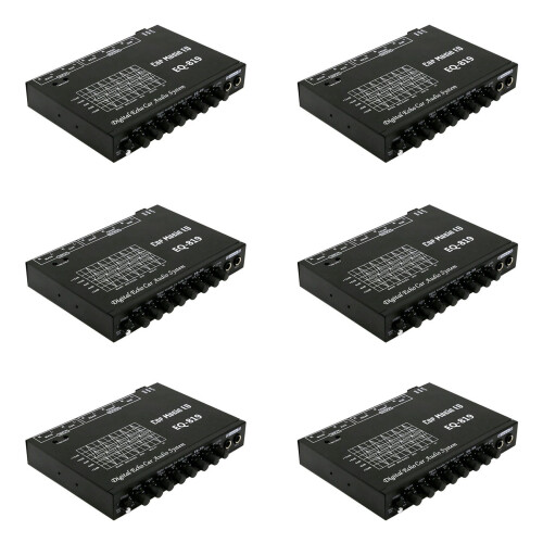 6X EQ-819 Auto-Equalizer, Multifunktionaler Auto-Audio-EQ-Tuning-Crossover-VerstäRker, Parametrischer Equalizer, Auto-Audio-Equalizer