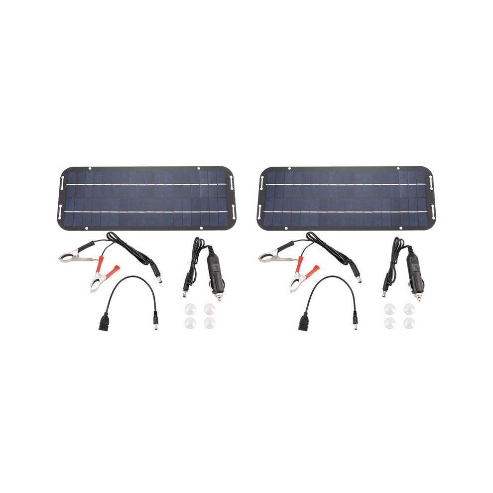2X 12V 60W Solar Panels Charger Car Motorcycle Kick Scooter Solar Panel Car Charger Battery Efficient Maintenance 4713457116878