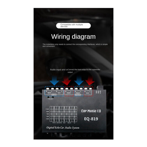 6X EQ-819 Auto-Equalizer, Multifunktionaler Auto-Audio-EQ-Tuning-Crossover-VerstäRker, Parametrischer Equalizer, Auto-Audio-Equalizer 1