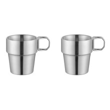 2X Stainless Steel Cup Stackable Coffee Cup Outdoor Drinkware Water Cup Beer Mug Camping Mug for Picnic Coffee Cup