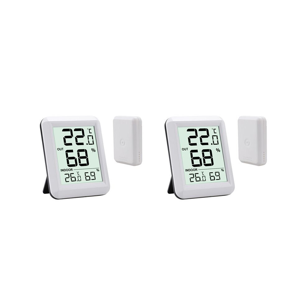 2X Wireless Thermometer Hygrometer Babyroom Digital Lcd Temperature Humidity Indoor Outdoor Weather Station Sensor 4713356122086