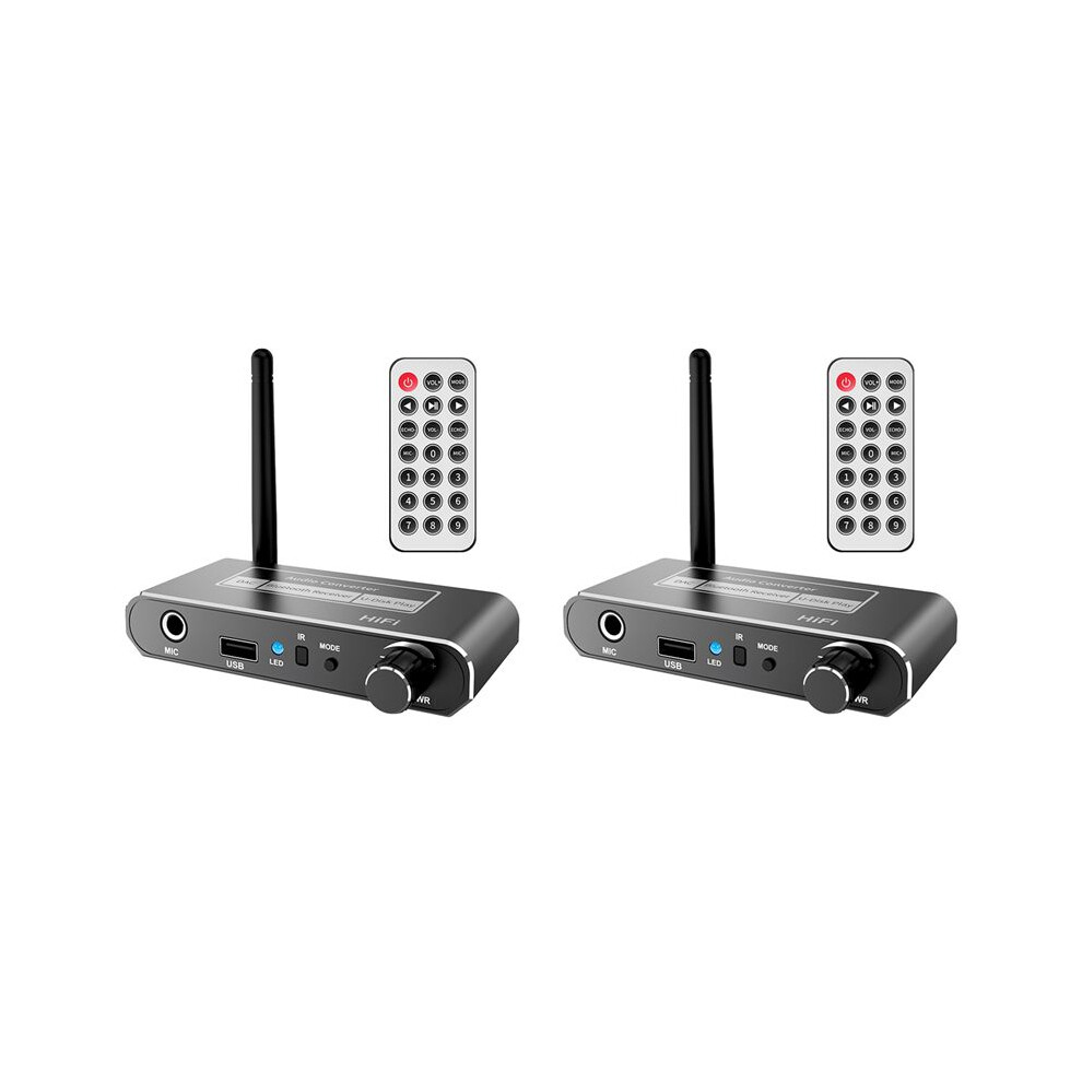 2X Wireless Hifi Dac Converter 5.2 Receiver Audio Coaxial To R/L 3.5Mm Aux Adapter With U Disk Mic 6033071306959