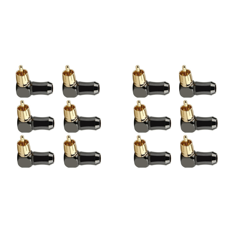 12Pcs Rca Connector Audio Plug Male 90 Degree Right Angle Elbow Speaker Terminal Conector For Soldering Video Cable 6032468760060