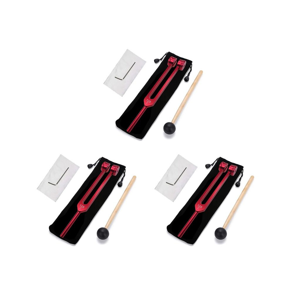 Typecat Red 3X 128 Hz Tuning Fork Weighted Tuning Forks For Healing 128 Hz Sonic Slider Tuning Fork