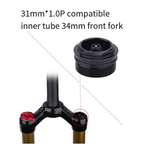 2X Bike Front Fork Valve Nut Bicycle Air Fork Cap Assembly Thread 31xP1.0mm Valve Core Bicycle Part 2