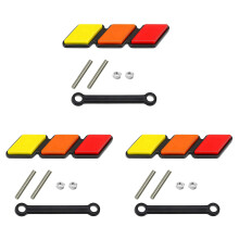 3X Driekleuren Grille Badge Embleem Decoratie Auto Vrachtwagen Label voor Tacoma 4Runner-Tundra Sequoia Rav4 Highlander