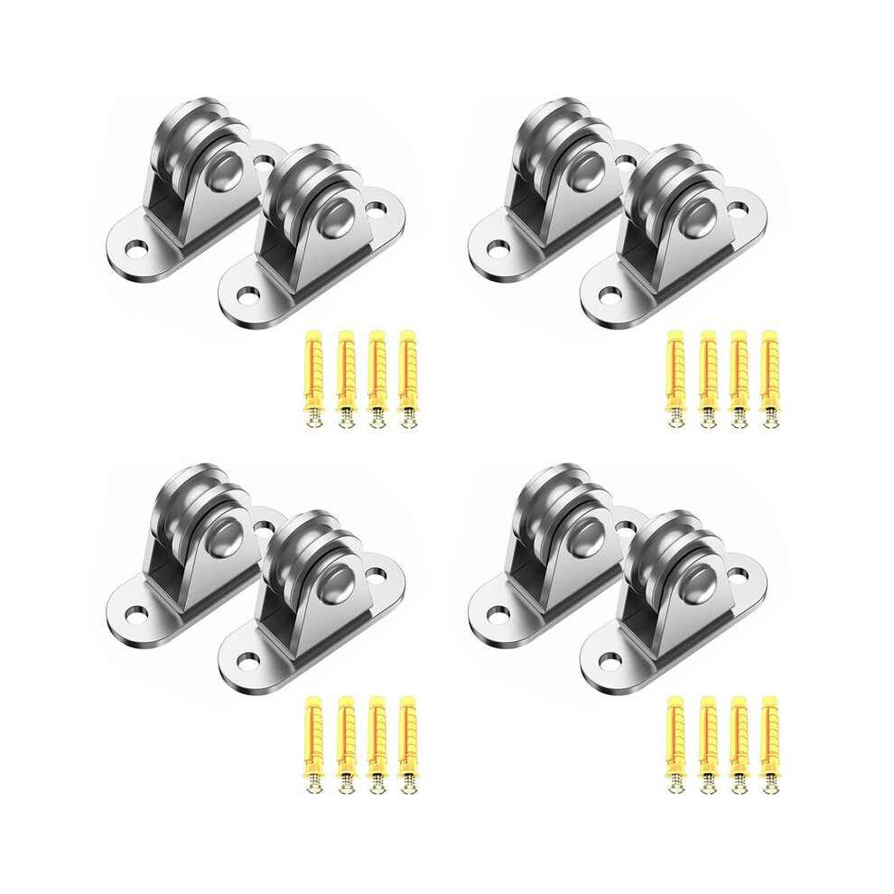 Carbon Steel Pulley Block, Small Pulley Block Silent Pulley, Material Handling And Diy Kits Moving, 8Pcs 4714137106691