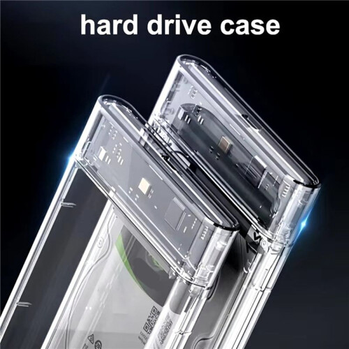 2X Caixa de Disco Rígido Externo Transparente de 2,5 Polegadas  para USB 3.1 Tipo C 4 TB Compatível com Laptop UASP  III 2