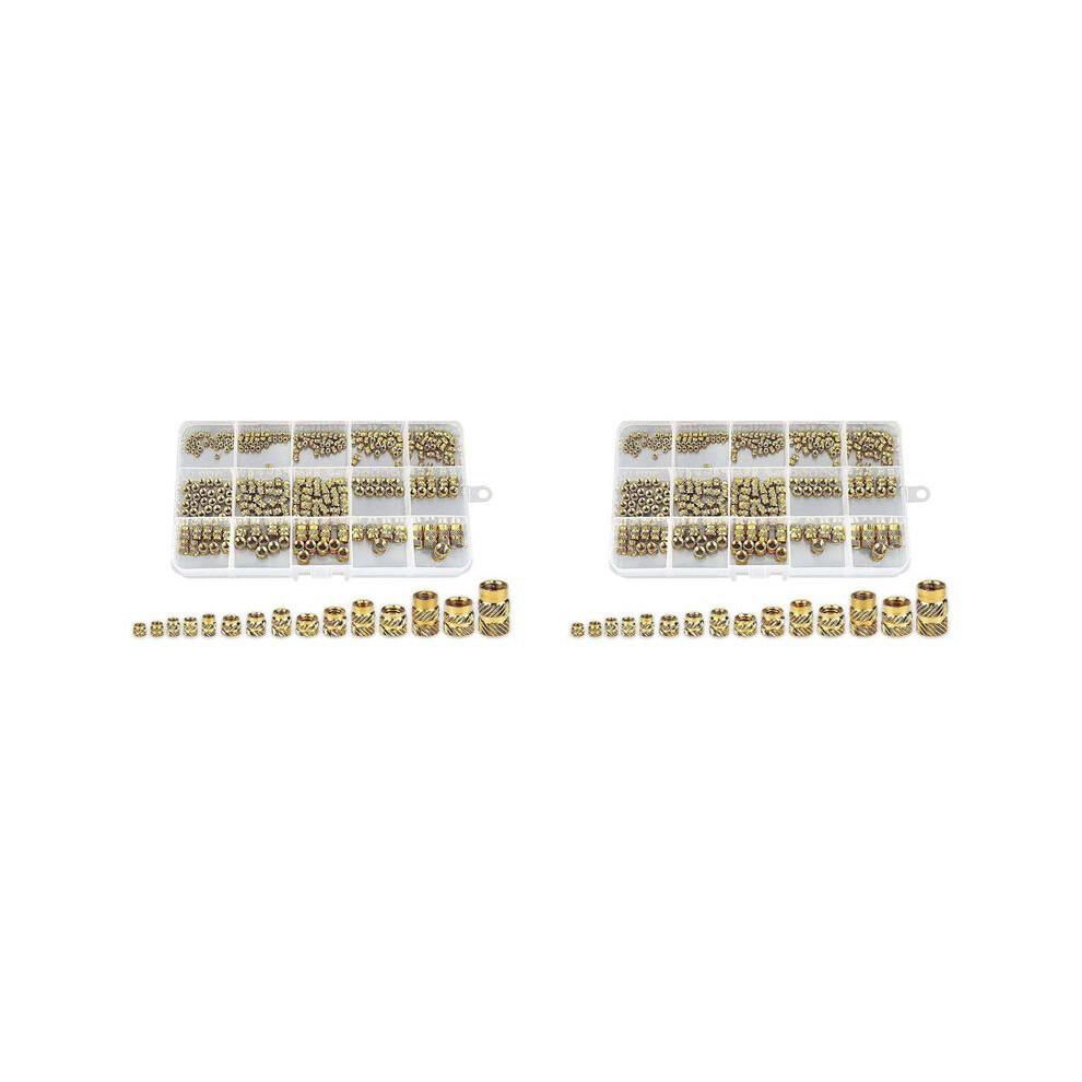 600Pcs Thread Knurled Nuts, Brass Knurled Threaded Insert Nuts, Brass Threaded Inserts For 3D Printing Injection Molding 4711312417061