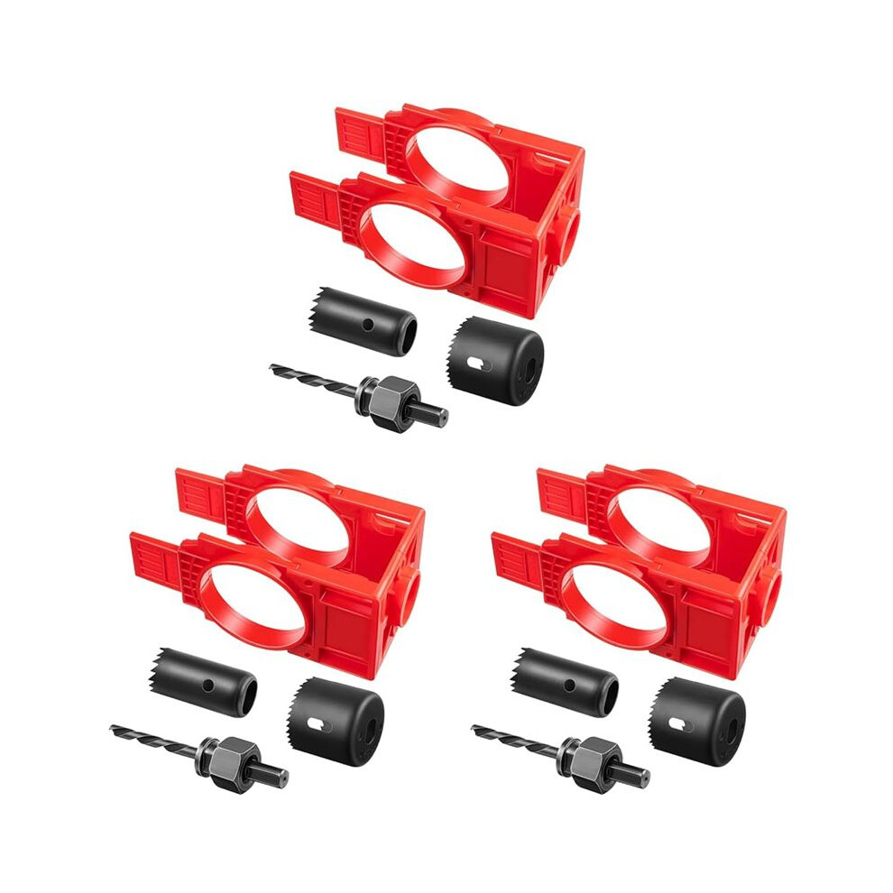 3X Door Lock Installation Kit,Door Hole Drilling Kit For Wooden Doors,Door Lock Hole Saw Door Knob Installation Kit 4711747893102