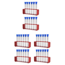 3 Sets 15 X 100mm Test Tubes with Rack Clear Plastic Test Tubes with Caps and 6 Holes Holder Rack Nurse Party Decoration