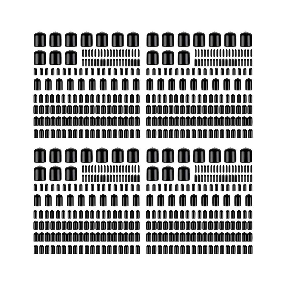 640Pcs Assorted Size Rubber End Caps, Flexible Screw Thread Protector Caps Round Vinyl Bolt Screw Cover Caps In 9 Size 4712119992744