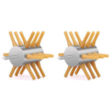 2X Kippenplukker Booropzetstuk RVS Kippenplukker 18-Vingers Kippenveer Verwijdering Plukmachine