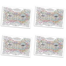 4X Heilungsnetz-Poster, Natürliche Heilmittel, Diagramm, Leinwand, Wandkunst, Horizontaler Posterdruck, Poster für Psychische Gesundheit