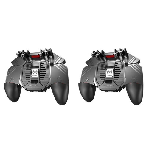 2X MEMO AK77 Game Trigger Phone Cooler Fan Controller di Gioco Controller con Ventola per Pubg Trigger Shooter Joystick (4000 MAh)