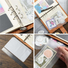 24 Pièces A6 Pochettes de Reliure Enveloppes D'Argent Dossier Transparent Organisateur Feuilles de Pochette de Carte Photo pour Carte de Visite de