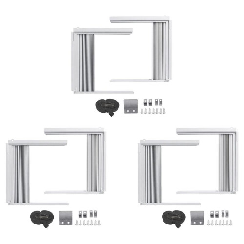 3X Window Air Conditioner Side Panels with Frame, Adjustable Insulation AC Side Panel Frame Included